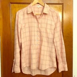 Tyler Boe Light Pink Plaid Collared Shirt  sz. 10